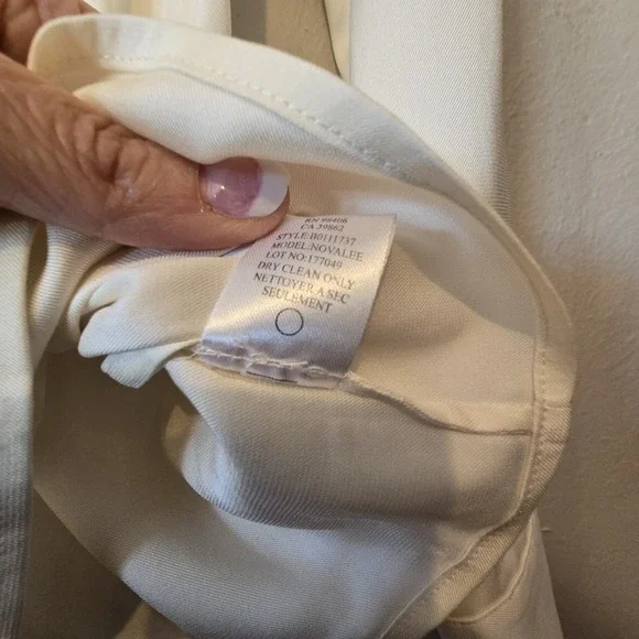 Theory Novalee Tie Neck Silk Blouse Top Women's MED Ivory Quiet Luxury EUC $345 - Picture 7 of 11